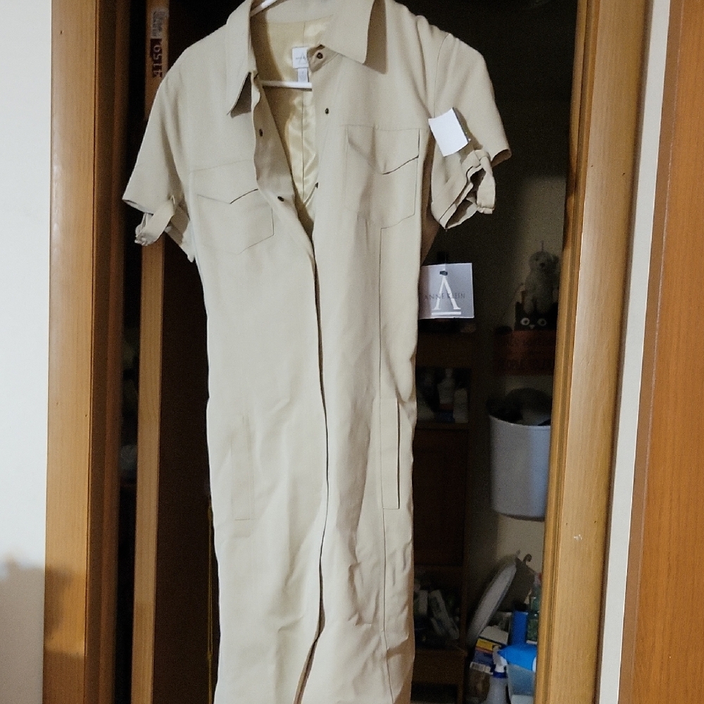Beige Short Sleeve Jumpsuit